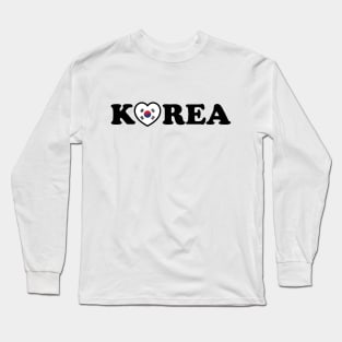 Korea Love Heart Flag Long Sleeve T-Shirt